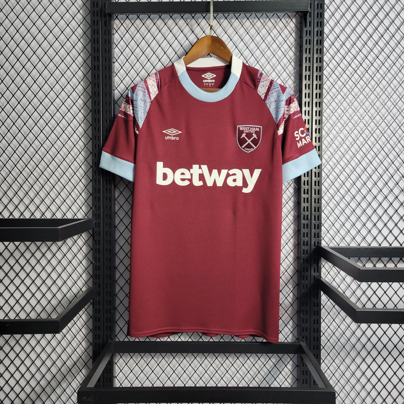 Camisa West Ham Home 22/23 - Versão Torcedor