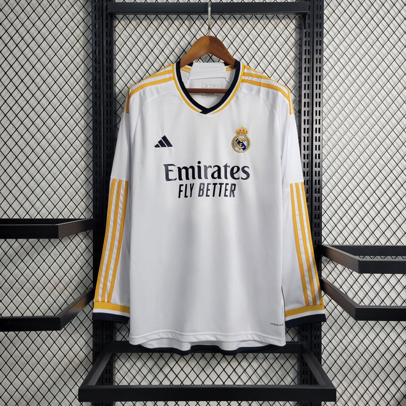 Camisa Real Madrid Home 23/24 - Versão Torcedor Manga Longa